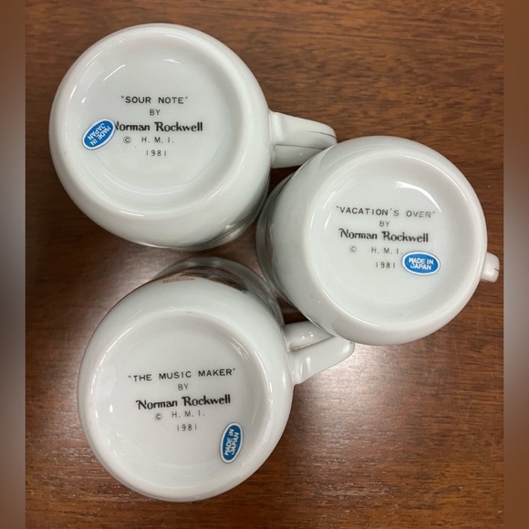 Norman Rockwell 1981’s Edition Mugs Made in Japan Set of 3 - Picture 6 of 6